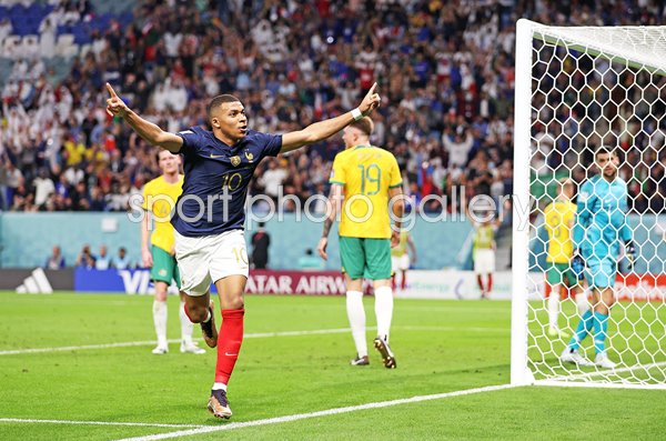 Kylian Mbappe France scores v Australia World Cup 2022