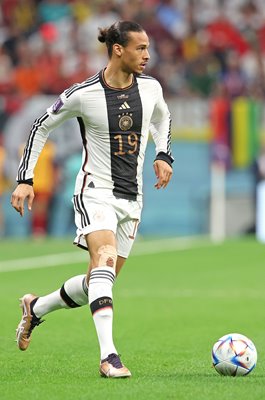 Leroy Sane Germany on the ball v Spain Group E World Cup 2022