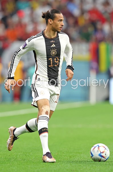 Leroy Sane Germany on the ball v Spain Group E World Cup 2022