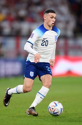 Phil Foden England on the ball v Wales Group B World Cup Qatar 2022