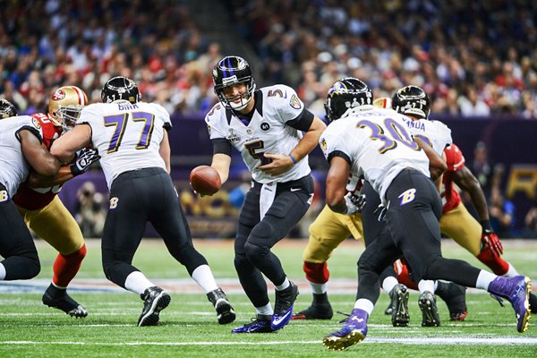 Joe Flacco Baltimore Ravens attack Super Bowl 2013