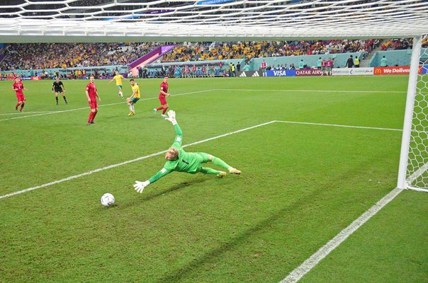 Mathew Leckie Australia scores v Denmark Group D World Cup Qatar 2022