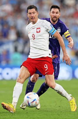 Robert Lewandowski Poland v Lionel Messi Poland Group C World Cup Qatar 2022