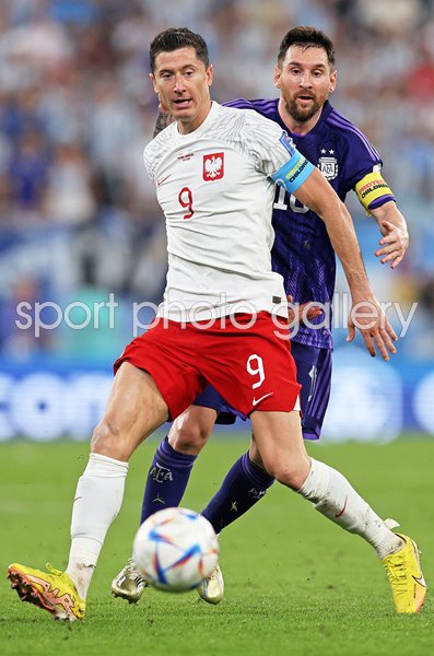 Robert Lewandowski Poland v Lionel Messi Poland Group C World Cup Qatar 2022