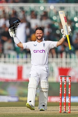 Ben Duckett England celebrates century v Pakistan Rawalpindi 2022