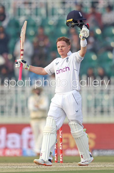 Ollie Pope England celebrates century v Pakistan Rawalpindi 2022