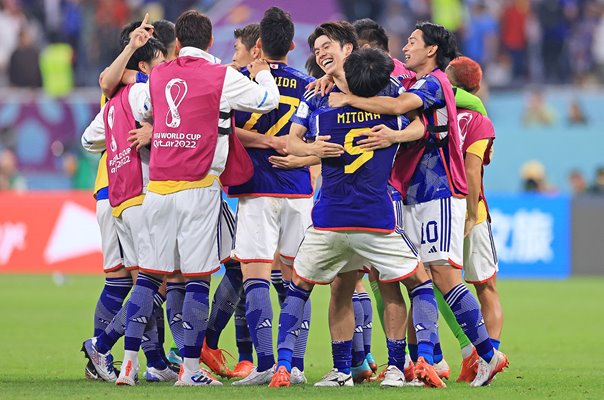 Japan celebrate win v Spain and progress from Group E World Cup 2022