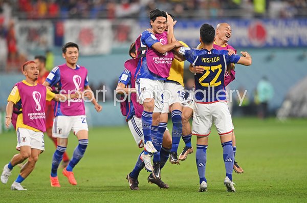 Maya Yoshida Japan captain celebrates win v Spain World Cup Qatar 2022