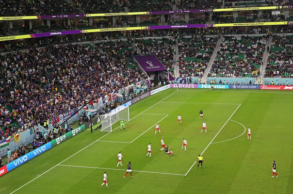 Kylian Mbappe France scores v Poland Last 16 World Cup Qatar 2022