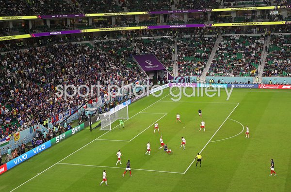 Kylian Mbappe France scores v Poland Last 16 World Cup Qatar 2022