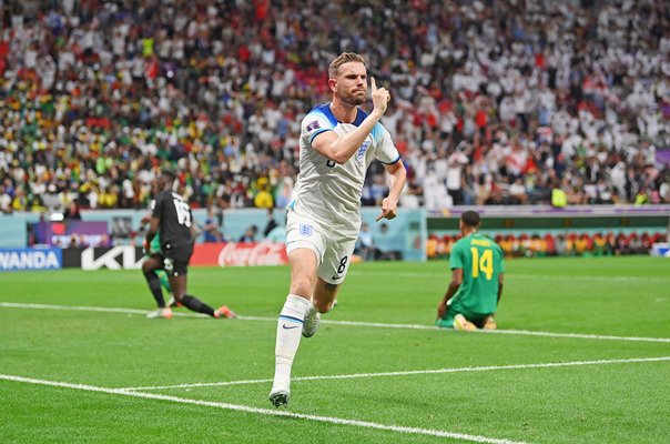 Jordan Henderson England celebrates goal v Senegal Last 16 World Cup 2022