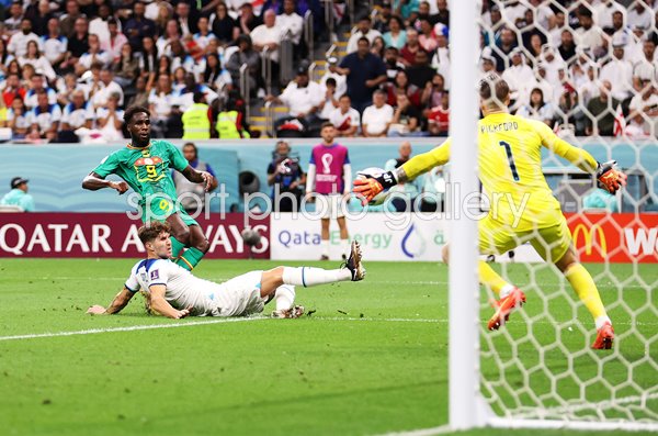 Jordan Pickford England save v Senegal Last 16 World Cup Qatar 2022