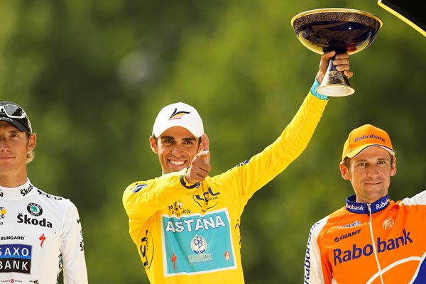 Alberto Contador Podium Salute