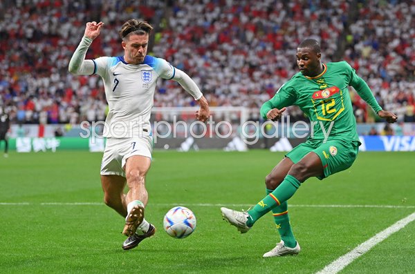 Jack Grealish England v Fode Ballo-Toure Senegal World Cup Qatar 2022