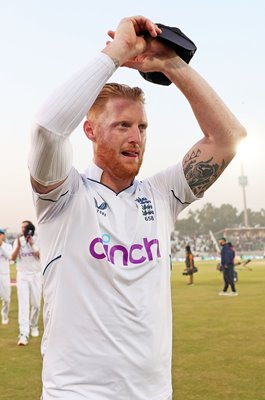 Ben Stokes England celebrates momentous win v Pakistan Rawalpindi 2022