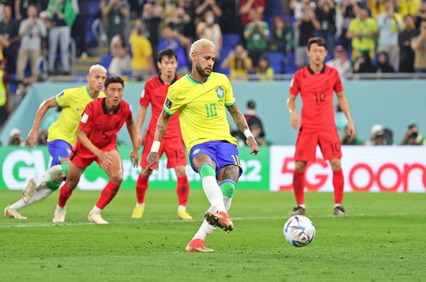 Neymar Brazil penalty v South Korea Last 16 World Cup Qatar 2022