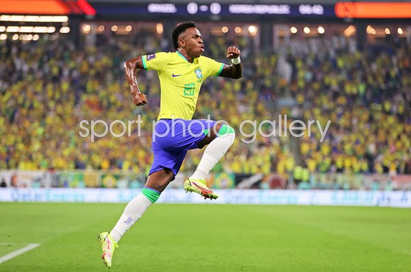 Vinicius Junior Brazil celebrates v South Korea World Cup Qatar 2022