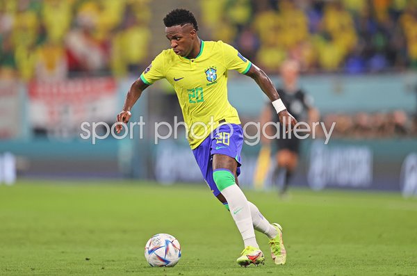 Vinicius Junior Brazil on the ball v South Korea World Cup Qatar 2022
