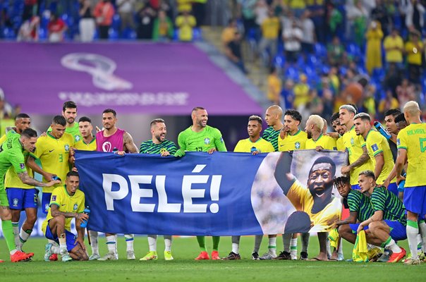 Brazil Pele Banner v South Korea Last 16 World Cup Qatar 2022