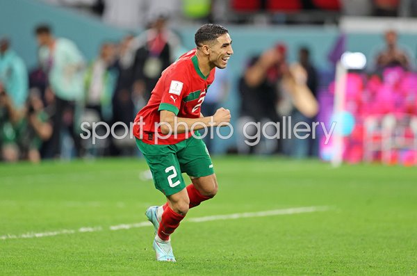 Achraf Hakimi Morocco celebrates v Spain World Cup Qatar 2022