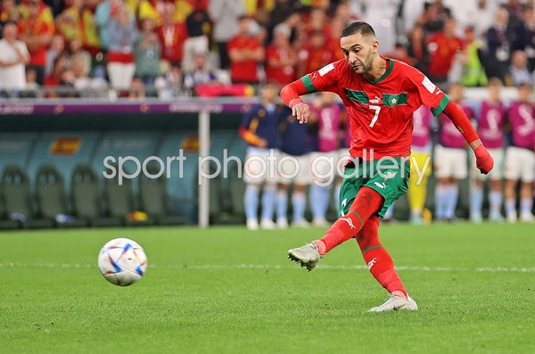 Hakim Ziyech Morocco penalty v Spain Last 16 World Cup Qatar 2022