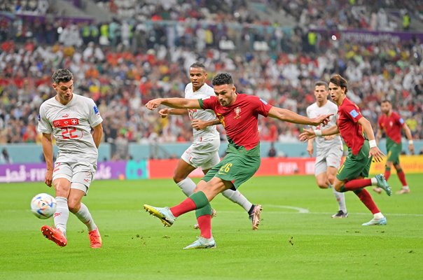 Goncalo Ramos Portugal scores v Switzerland Last 16 World Cup 2022