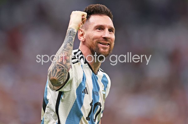 Lionel Messi Argentina celebrates v Netherlands Quarter Final World Cup Qatar 2022
