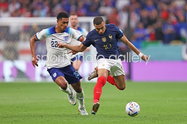 Kylian Mbappe France v Jude Bellingham England Quarter Final World Cup 2022