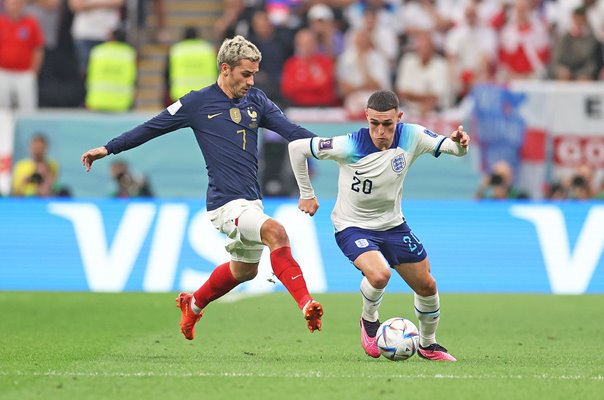 Phil Foden England v Antoine Griezmann France Quarter Final World Cup 2022