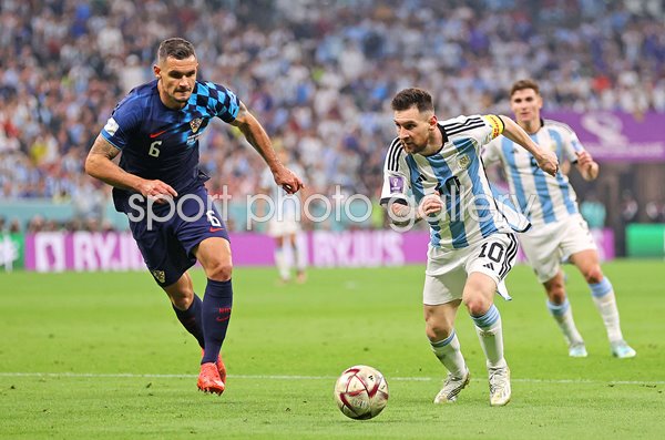 Lionel Messi Argentina v Dejan Lovren Croatia Semi Final World Cup 2022