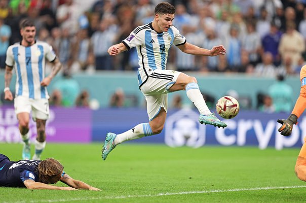 Julian Alvarez Argentina scores v Croatia Semi Final FIFA World Cup 2022