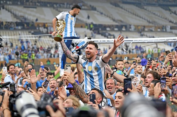 Lionel Messi Argentina celebrates World Cup Victory Qatar 2022