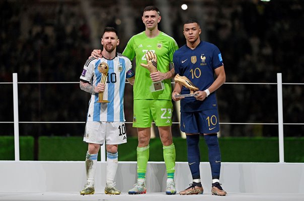 Lionel Messi & Emiliano Martinez Argentina & Kylian Mbappe France Qatar 2022