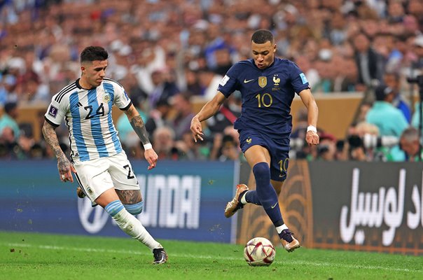 Kylian Mbappe France v Enzo Fernandez Argentina World Cup Final 2022