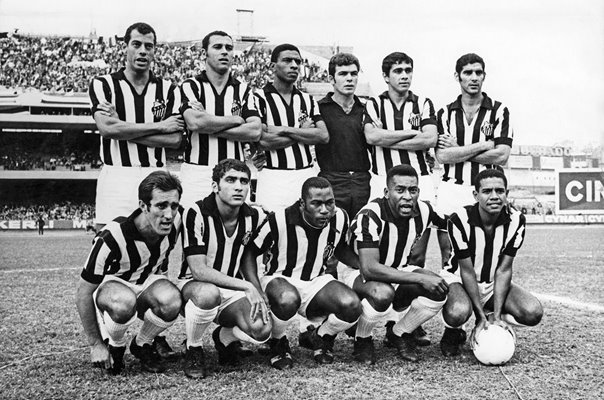 Brazil legend Pele with his club Santos FC 1969