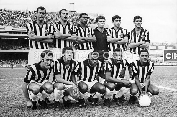 Brazil legend Pele with his club Santos FC 1969