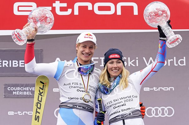 Marco Odermatt Switzerland & Mikaela Shiffrin USA Ski World Cup Winners 2022