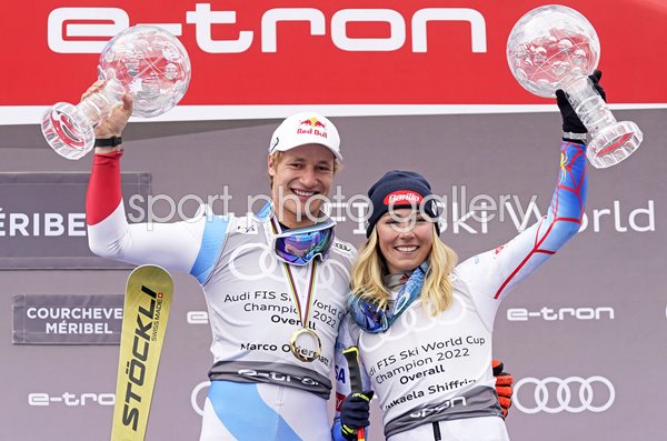 Marco Odermatt Switzerland & Mikaela Shiffrin USA Ski World Cup Winners 2022