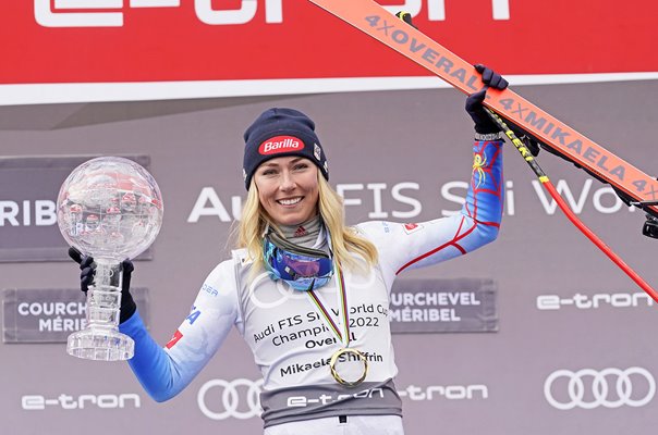Mikaela Shiffrin USA Ski World Cup Overall Gold Globe Courchevel 2022