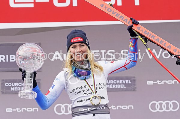 Mikaela Shiffrin USA Ski World Cup Overall Gold Globe Courchevel 2022