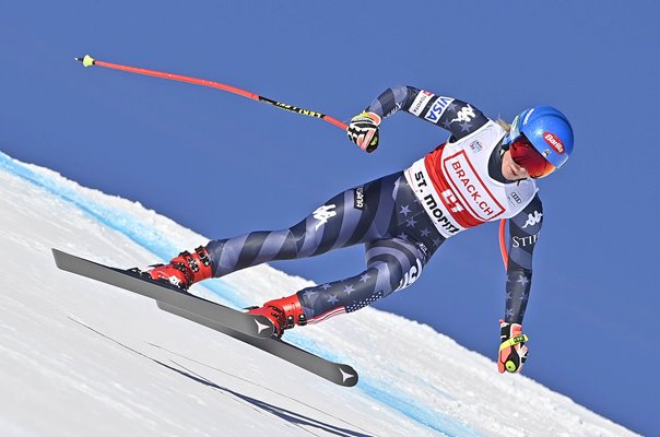 Mikaela Shiffrin USA Ski World Cup Women's Super G St Moritz Switzerland 2022