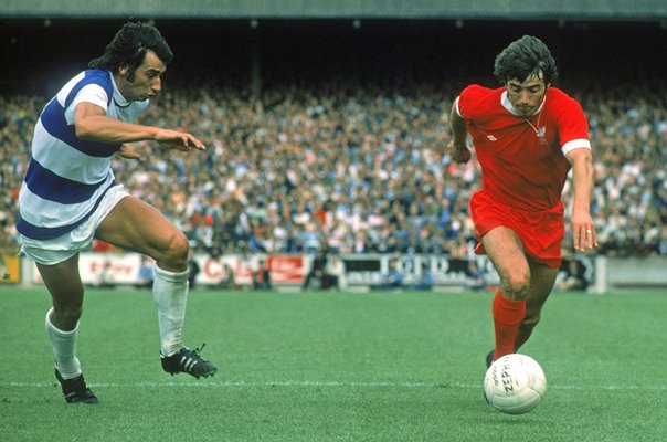 Kevin Keegan Liverpool v Dave Clement Queens Park Rangers Loftus Road 1975