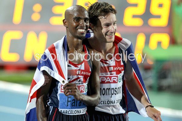 Moh Farah and Chris Thompson after 10K