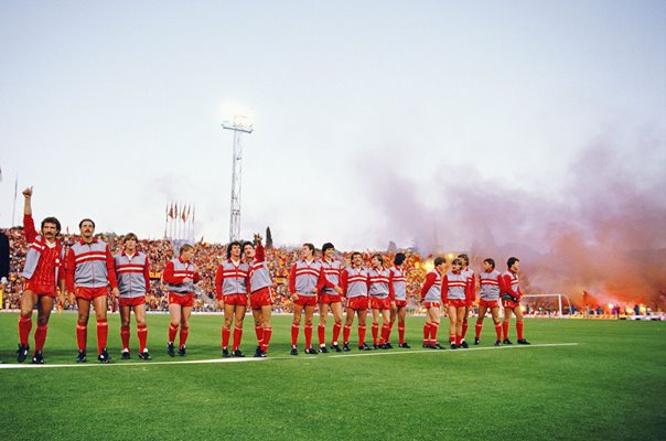 Liverpool team v AS Roma European Cup Final Rome 1984