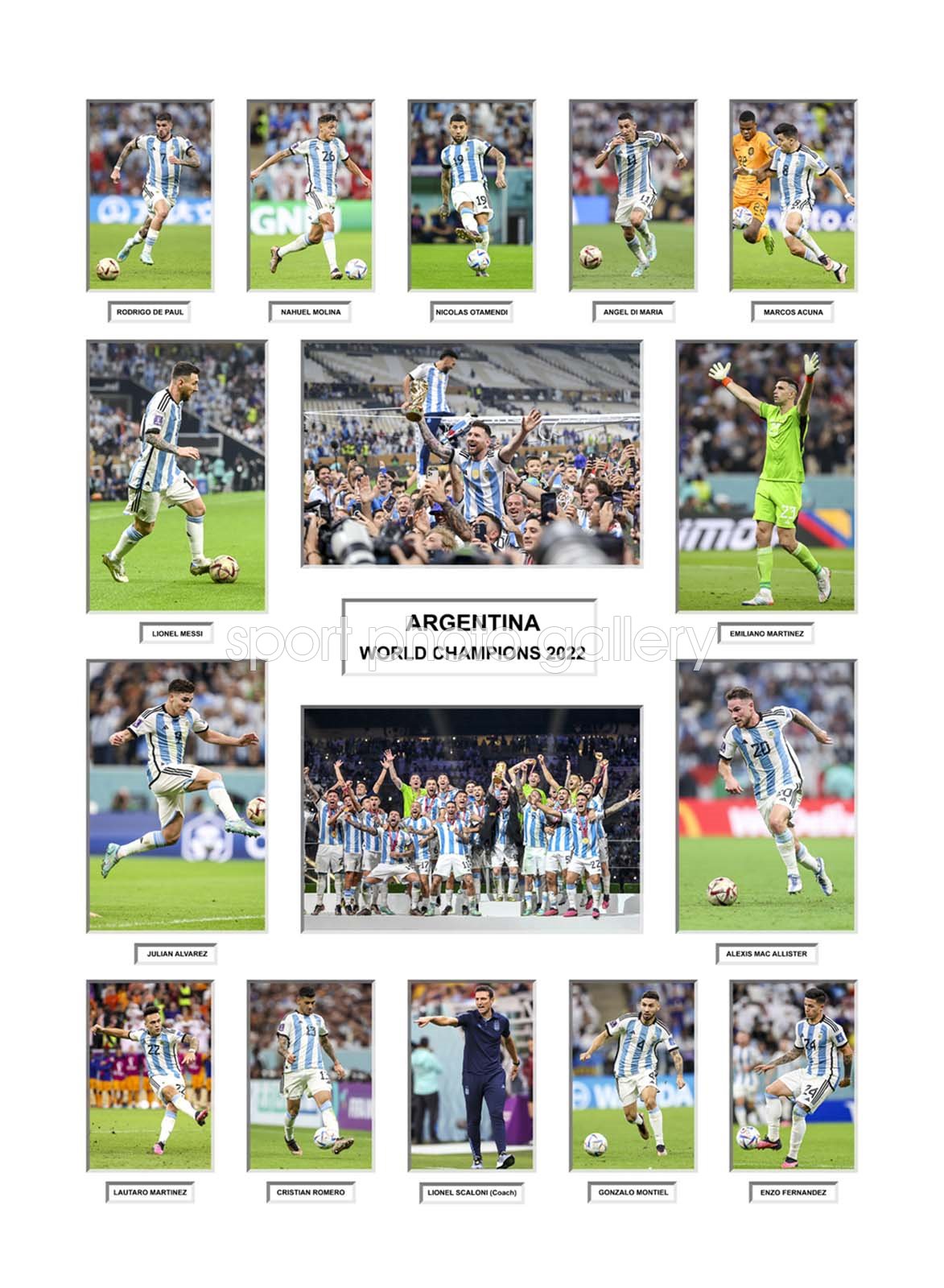 Argentina World Champions 2022 Team Special Collage Argentina World Champions 2022 Team Special Collage