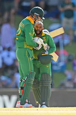 Temba Bavuma reaching century with Rassie van der Dussen South Africa v England ODI 2023