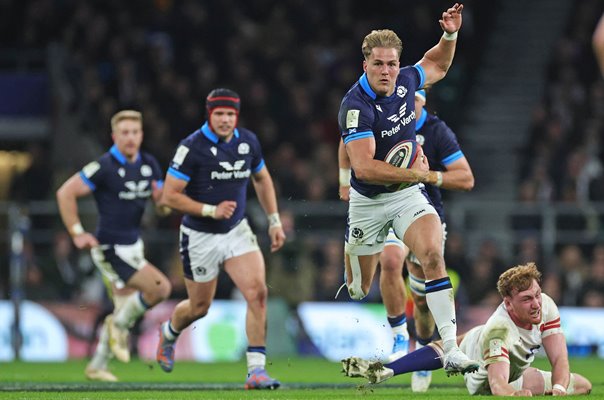 Duhan van der Merwe Scotland try v England Six Nations 2023