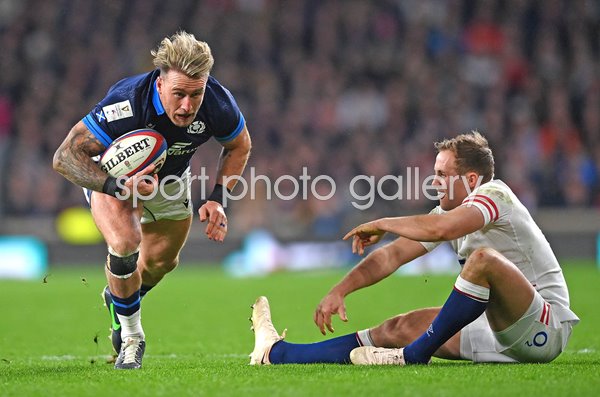 Stuart Hogg Scotland v Max Mallins England Six Nations 2023