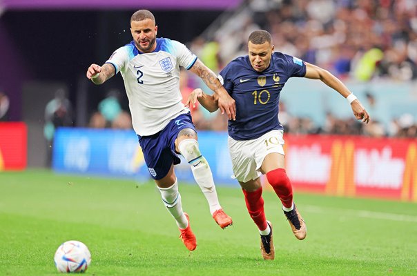 Kyle Walker England v Kylian Mbappe France World Cup 2022