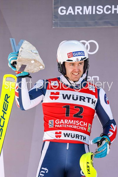 Dave Ryding Great Britain Ski World Cup Podium Slalom Garmisch Partenkirchen 2023